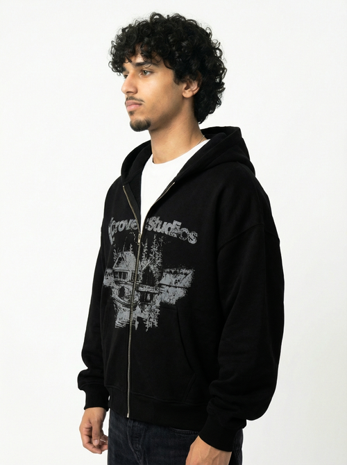 Crove Black Zip Up
